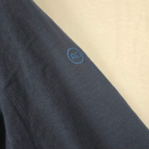 AG Adriano Green Label Men Navy V-Neck Sweater Rayon Blend Medium Vented Panels - Picture 10 of 13